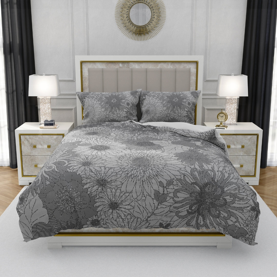 Theta Elite, TC 300, 100% Pure Cotton Bedsheet with 2 Pillow Covers, 8001