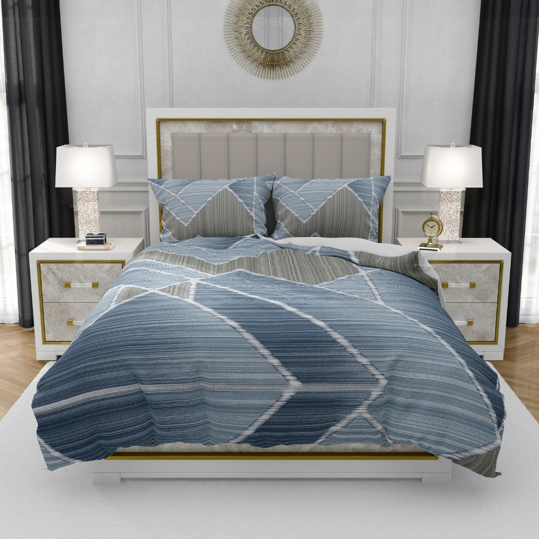 Gamma Elegance, TC 300, 100% Pure Cotton Bedsheet with 2 Pillow Covers, 7002