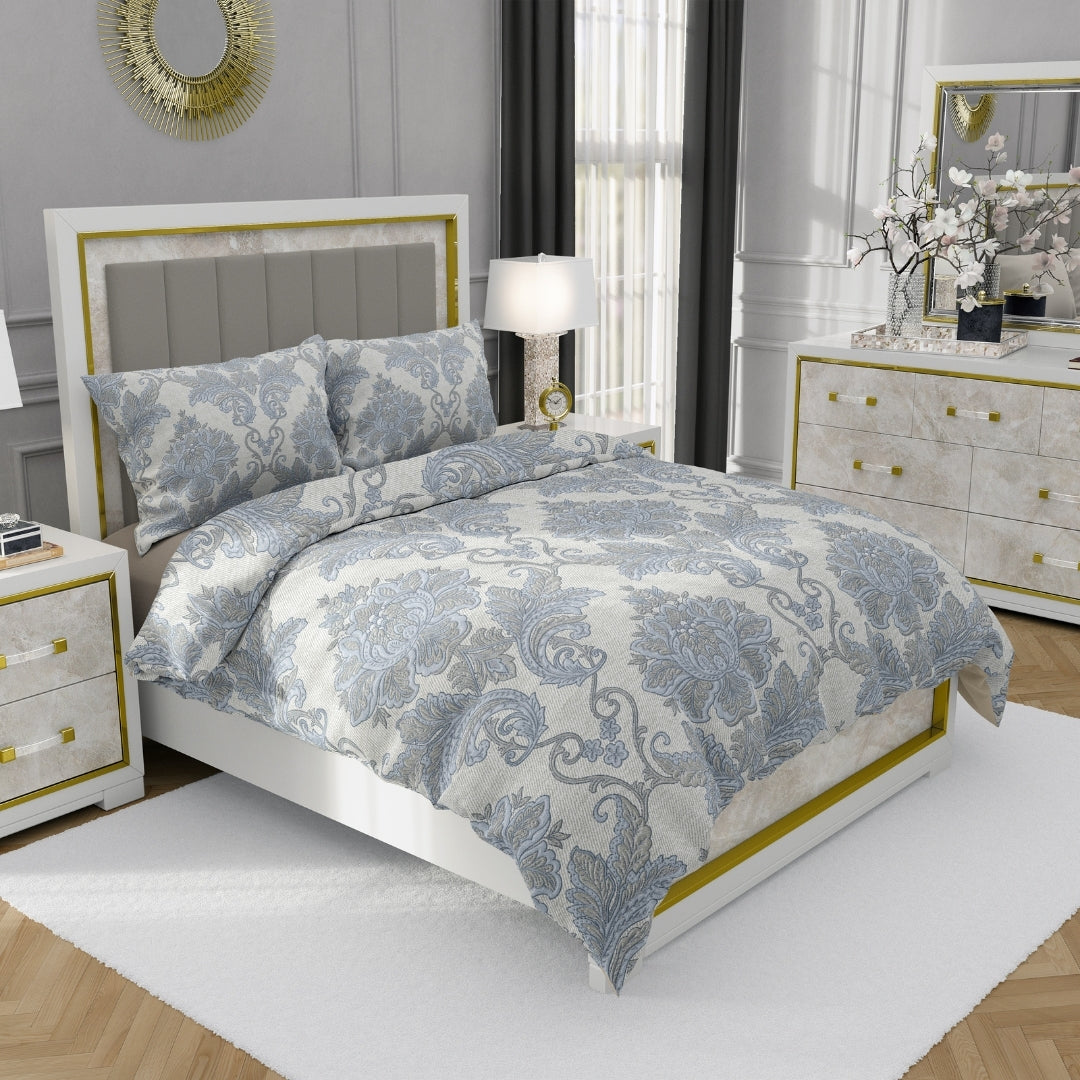 Twilight, TC 300, 100% Pure Cotton Bedsheet with 2 Pillow Covers, 13002