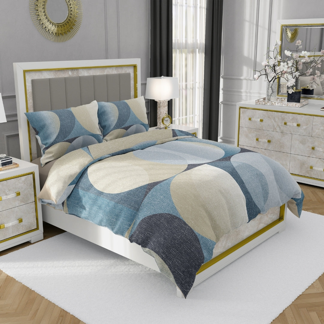 Twilight, TC 300, 100% Pure Cotton Grey Bedsheet with 2 Pillow Covers, 13001