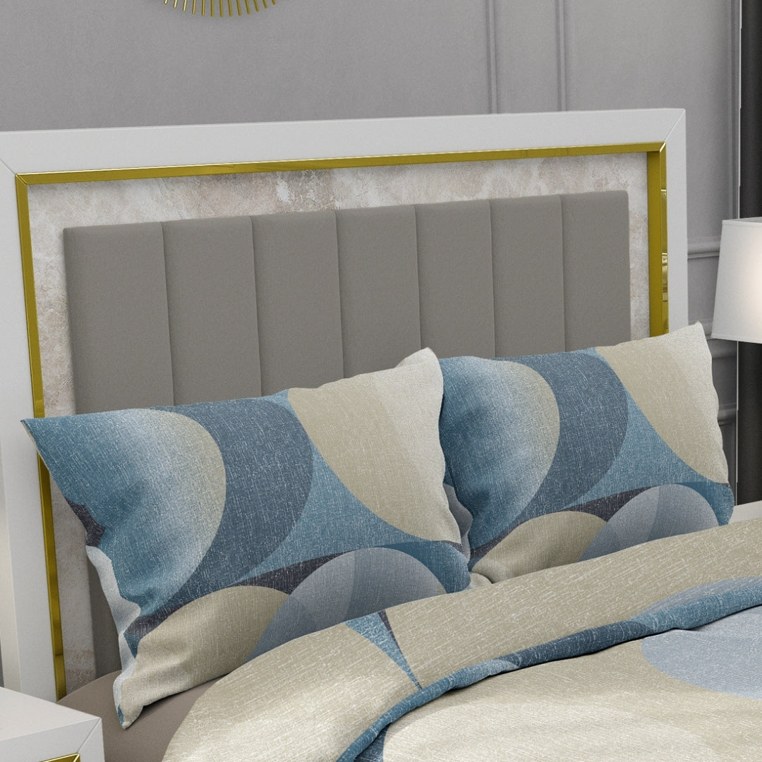 Twilight, TC 300, 100% Pure Cotton Grey Bedsheet with 2 Pillow Covers, 13001