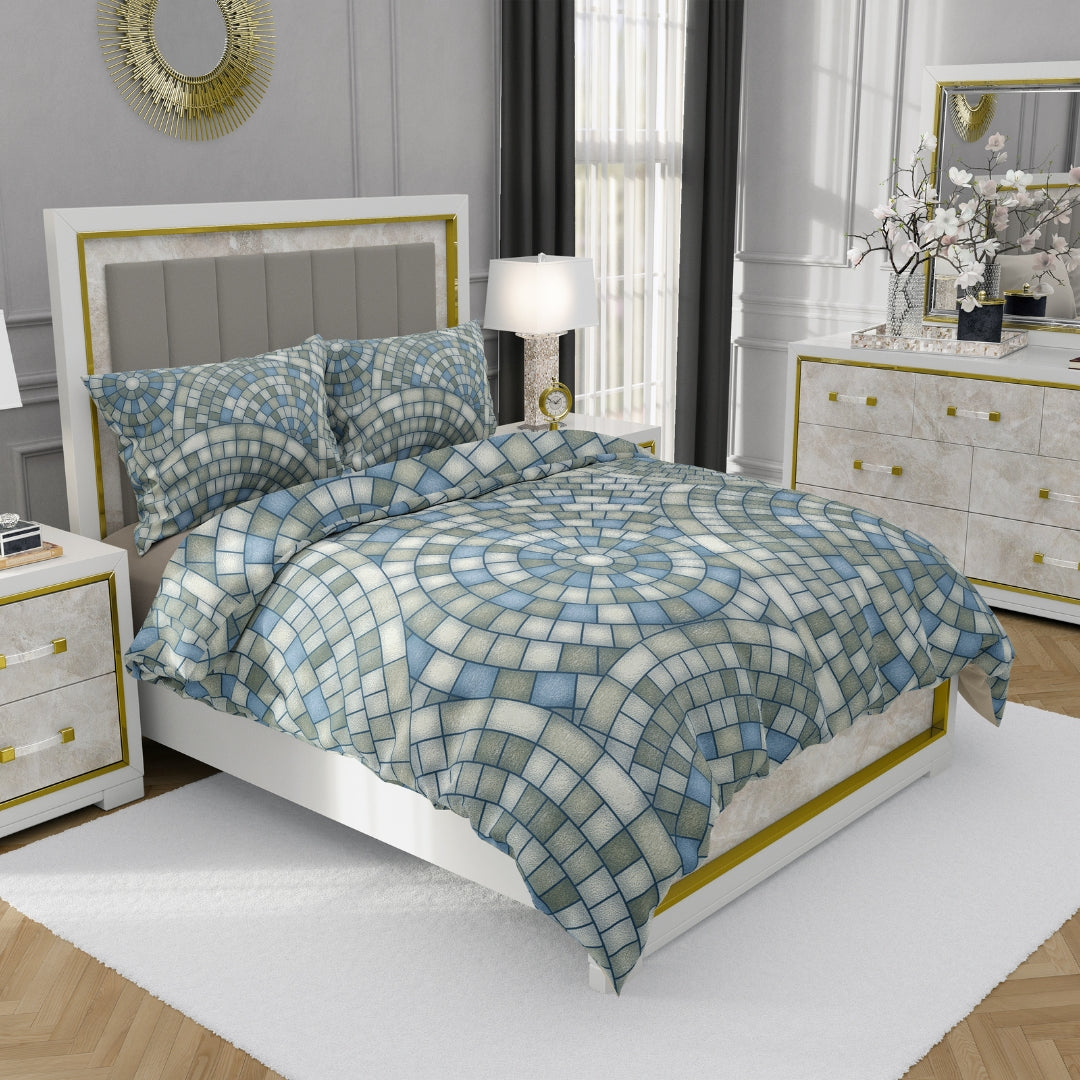 Delta Weave, TC 300, 100% Pure Cotton Bedsheet with 2 Pillow Covers, 9001