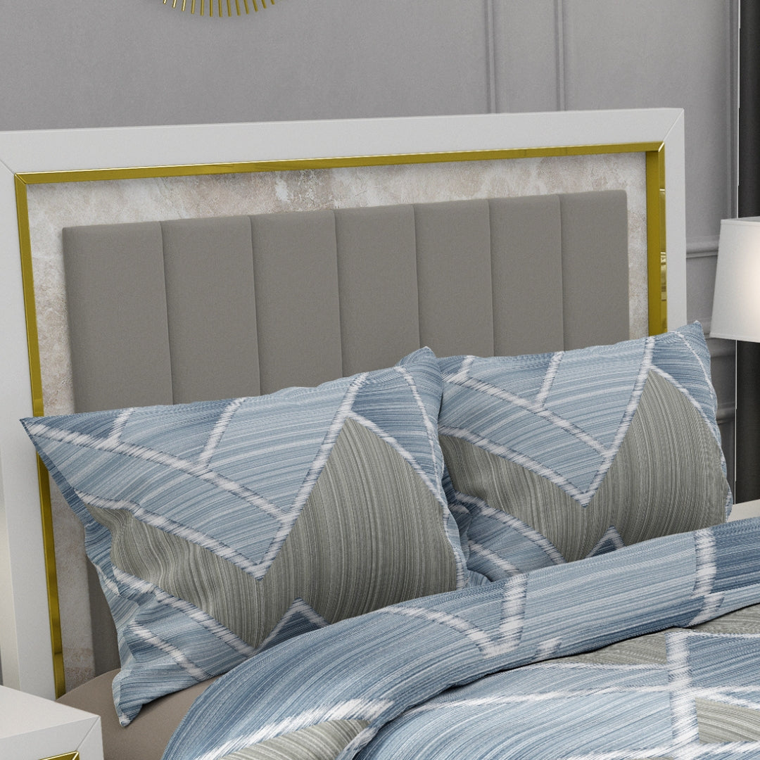 Gamma Elegance, TC 300, 100% Pure Cotton Bedsheet with 2 Pillow Covers, 7002