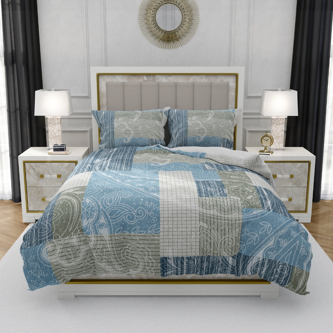 Moon Breeze, TC 250, 100% Pure Cotton Bedsheet with 2 Pillow Covers, 10009