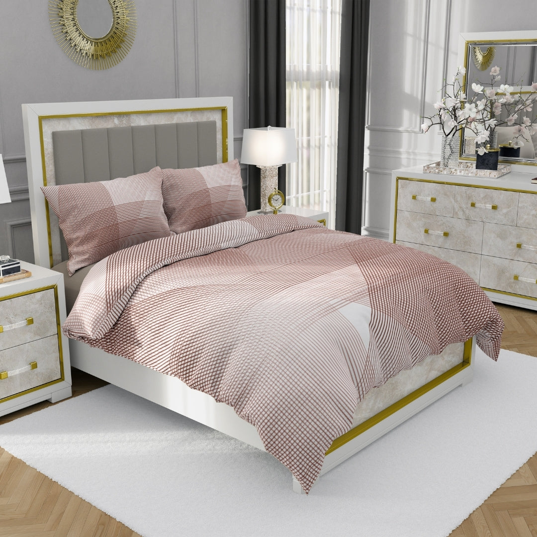 Moon Breeze, TC 250, 100% Pure Cotton Bedsheet with 2 Pillow Covers, 10007