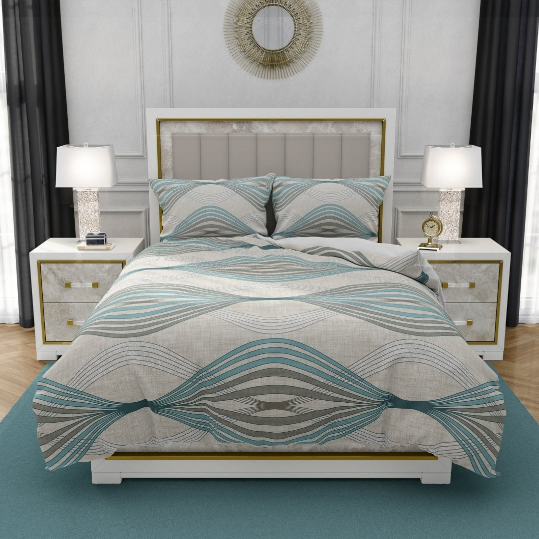 Moon Breeze, TC 250, 100% Pure Cotton Bedsheet with 2 Pillow Covers, 10005