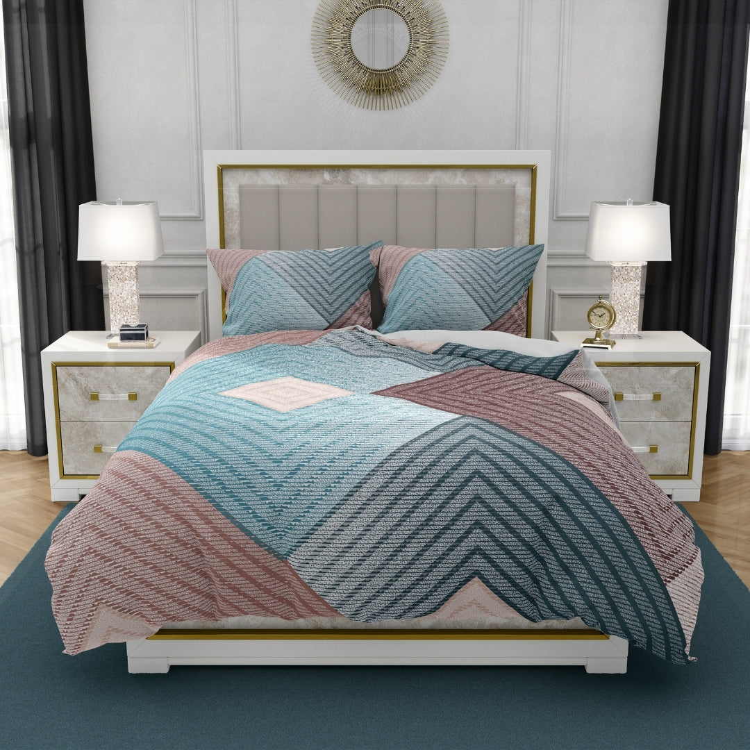 Moon Breeze, TC 250, 100% Pure Cotton Bedsheet with 2 Pillow Covers, 10004