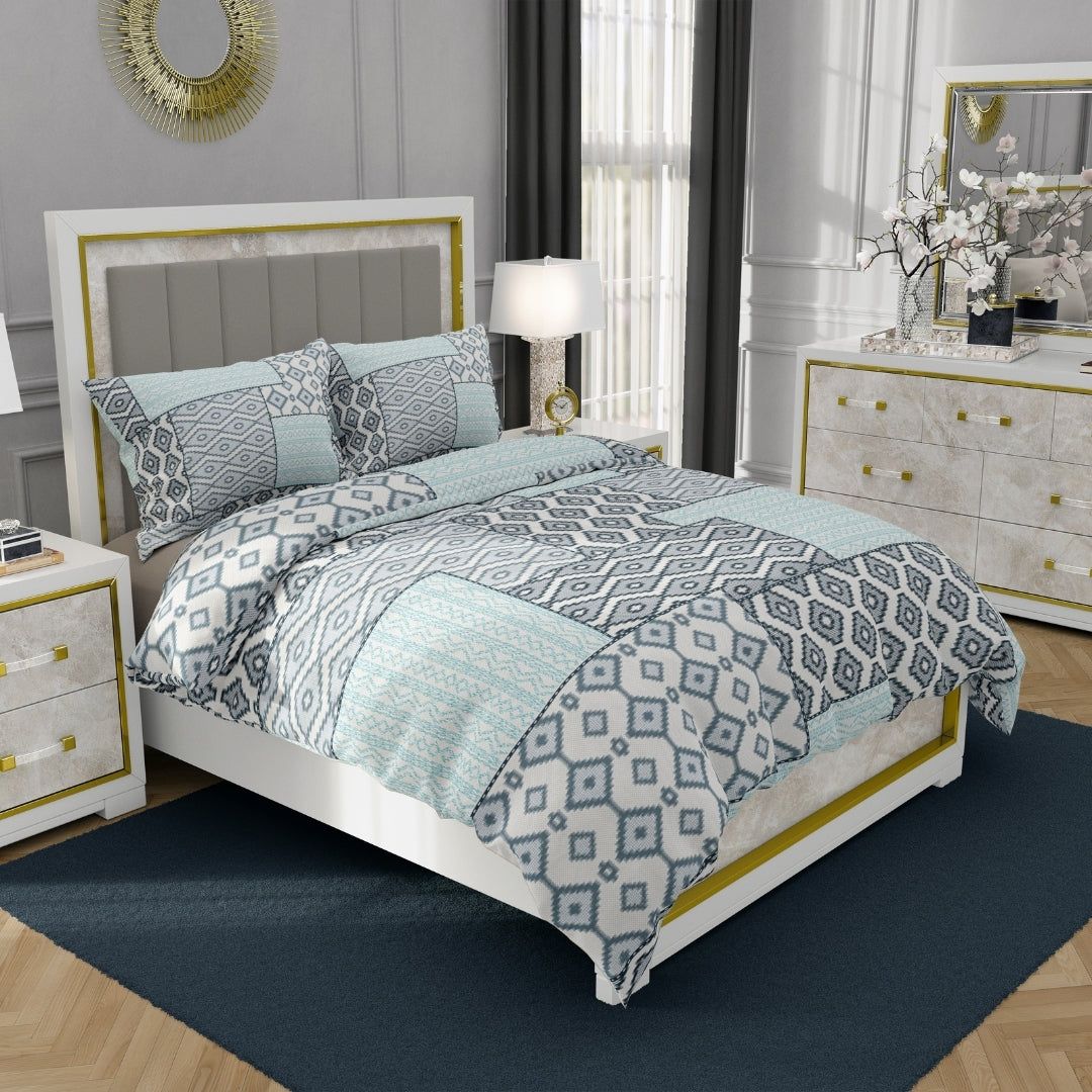 Moon Breeze, TC 250, 100% Pure Cotton Bedsheet with 2 Pillow Covers, 10003